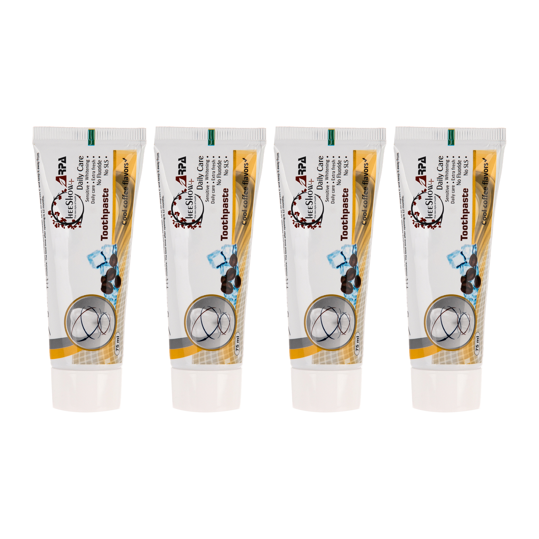 خمیر دندان هیشو آرپا مدل cool coffee حجم 75 میلی لیتر مجموعه 4 عددی