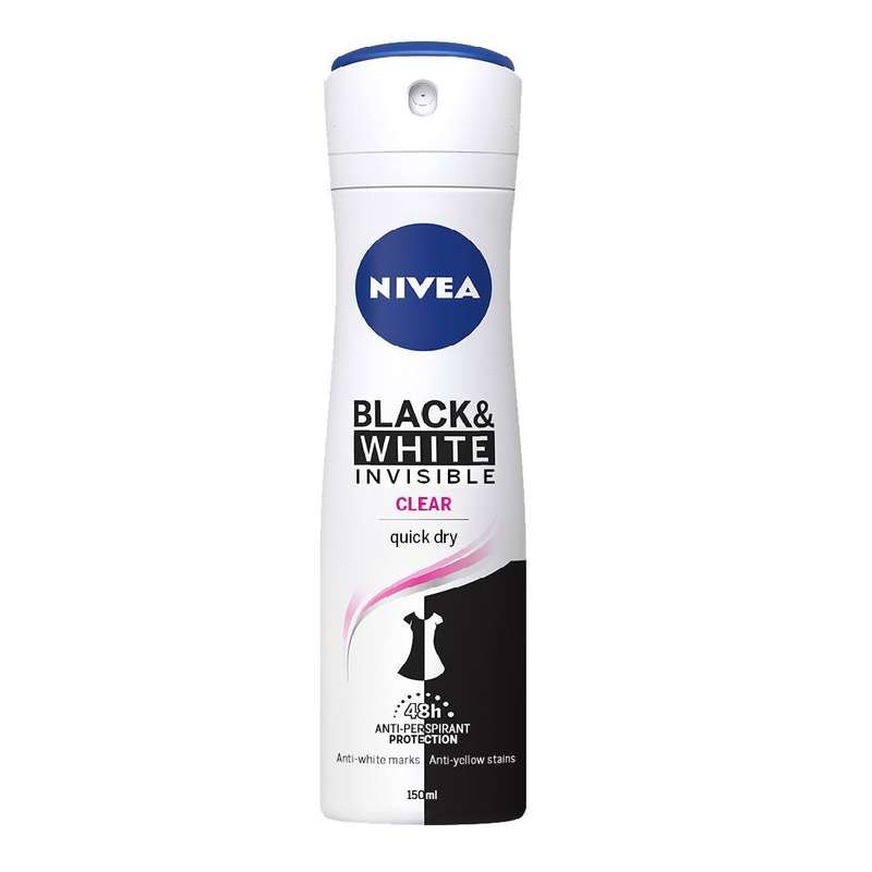 اسپری ضد تعریق زنانه نیوآ مدل Black & White Invisible Clear حجم 150 میلی لیتر اسپری ضد تعریق زنانه نیوآ مدل Black & White Invisible Clear حجم 150 میلی لیتر