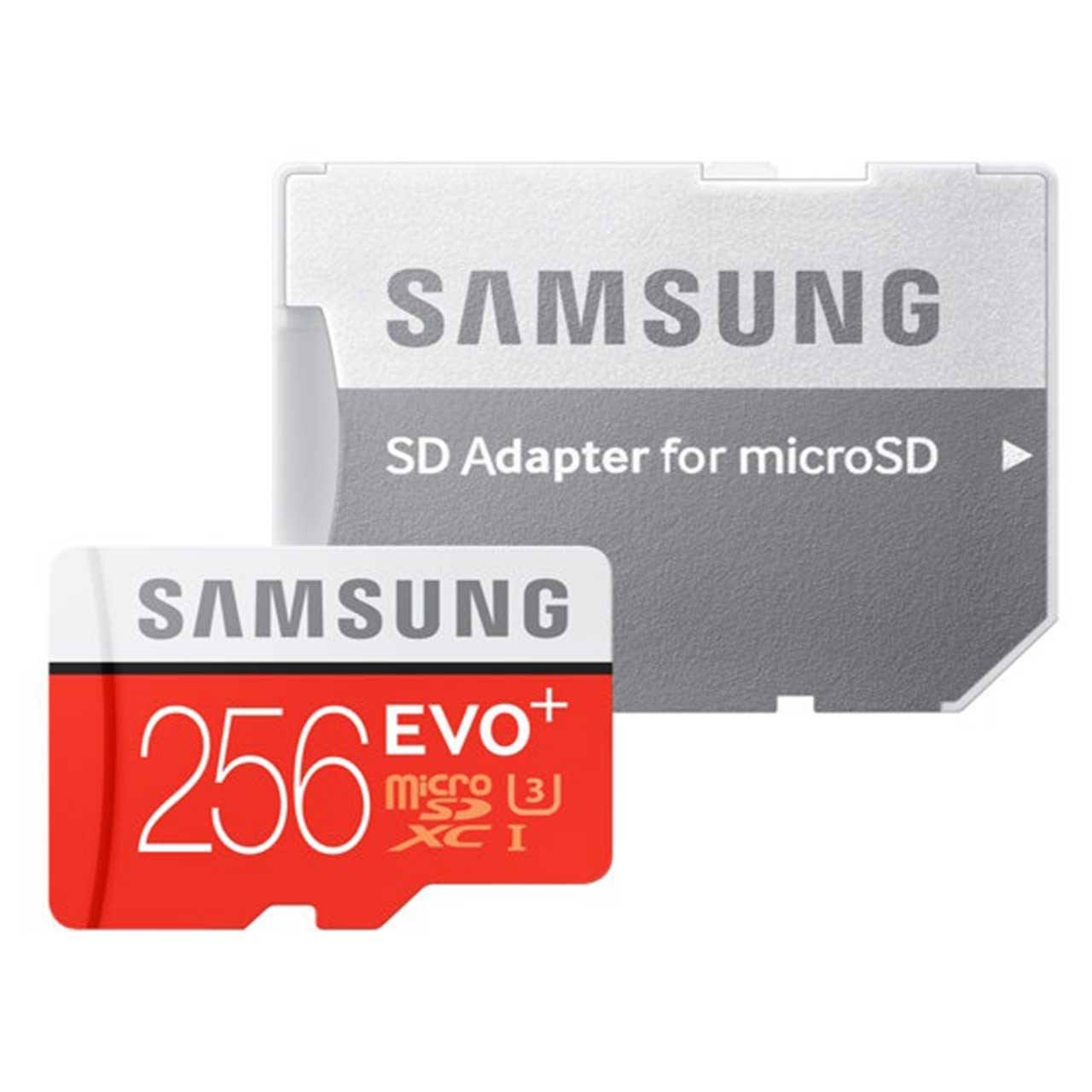 کارت حافظه microSDXC مدل Evo Plus کلاس 10 استاندارد UHS-I U3 سرعت 100MBps ظرفیت 256 گیگابایت به همراه آداپتور SD