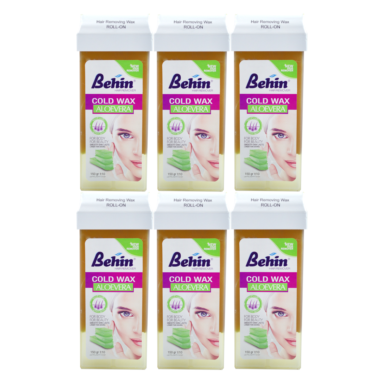 موم موبر بهین مدل Aloe Vera وزن 150 گرم مجموعه 6 عددی