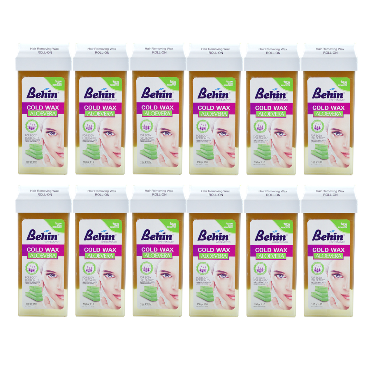 موم موبر بهین مدل Aloe Vera وزن 150 گرم مجموعه 12 عددی