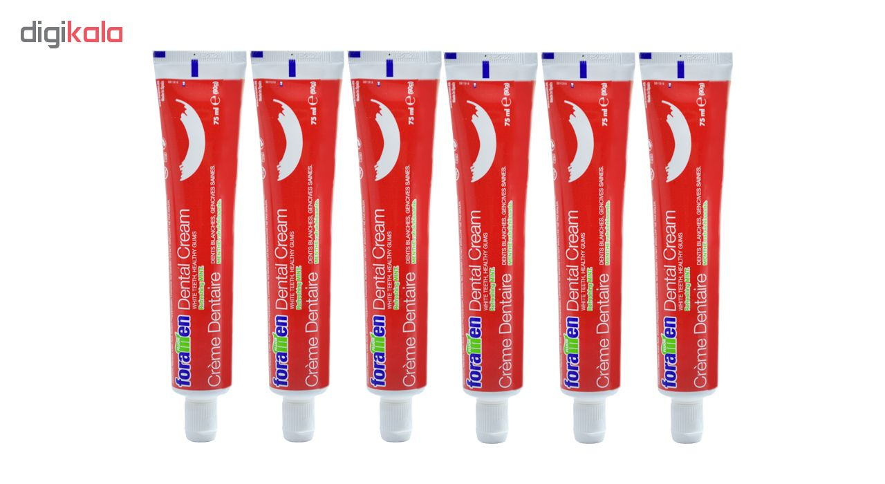 خمیر دندان فورامن مدل Dental Cream حجم 75 میلی لیتر مجموعه 6 عددی
