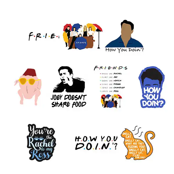 استیکر طرح فرندز کد 003 مجموعه 10 عددی