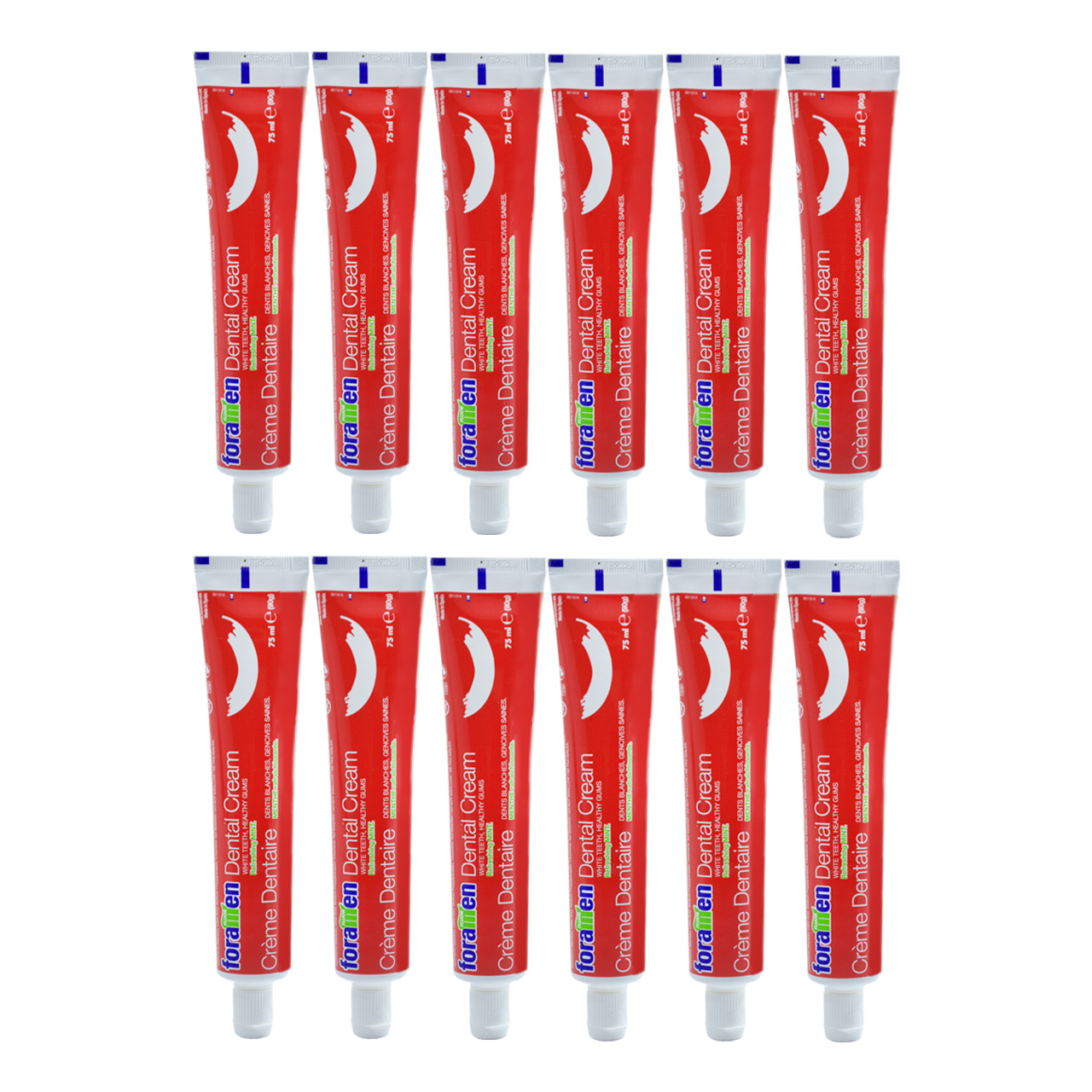 خمیر دندان فورامن مدل Dental Cream حجم 75 میلی لیتر مجموعه 12 عددی
