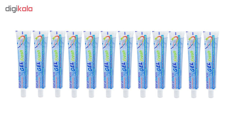 خمیر دندان فورامن مدل Gel fresh حجم 75 میلی لیتر مجموعه 12 عددی