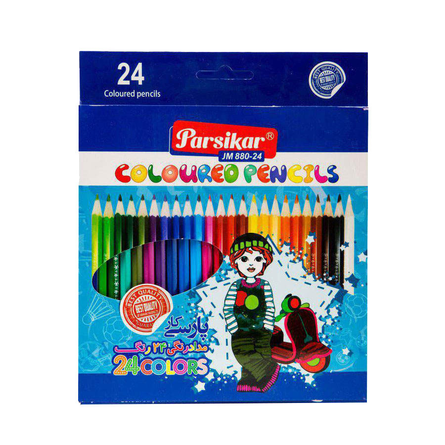 مداد رنگی 24 رنگ پارسیکار مدل JM880-24