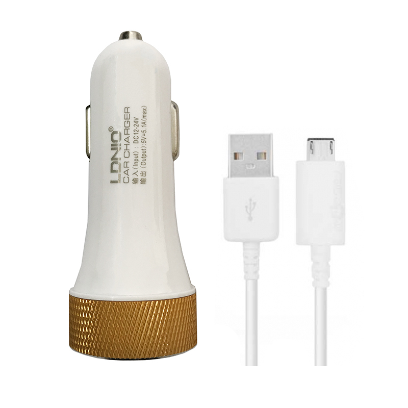 شارژر فندکی مدل DL-C50 به همراه کابل تبدیل microUSB