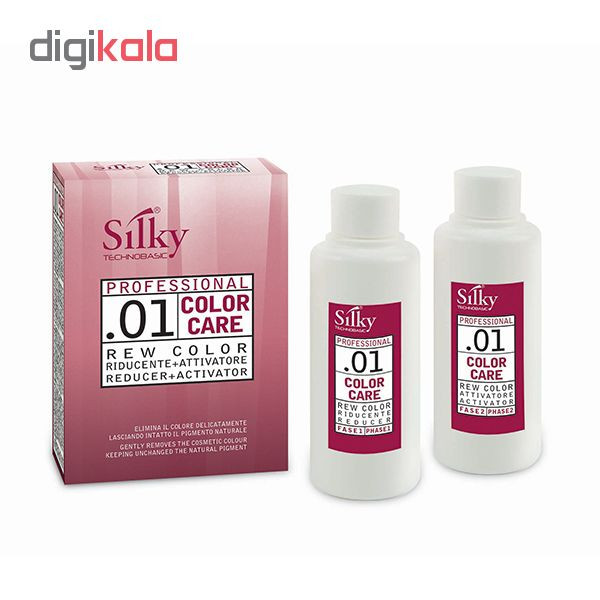 بی رنگ کننده مو سیلکی مدل color care حجم 100 میلی لیتر بسته 2 عددی