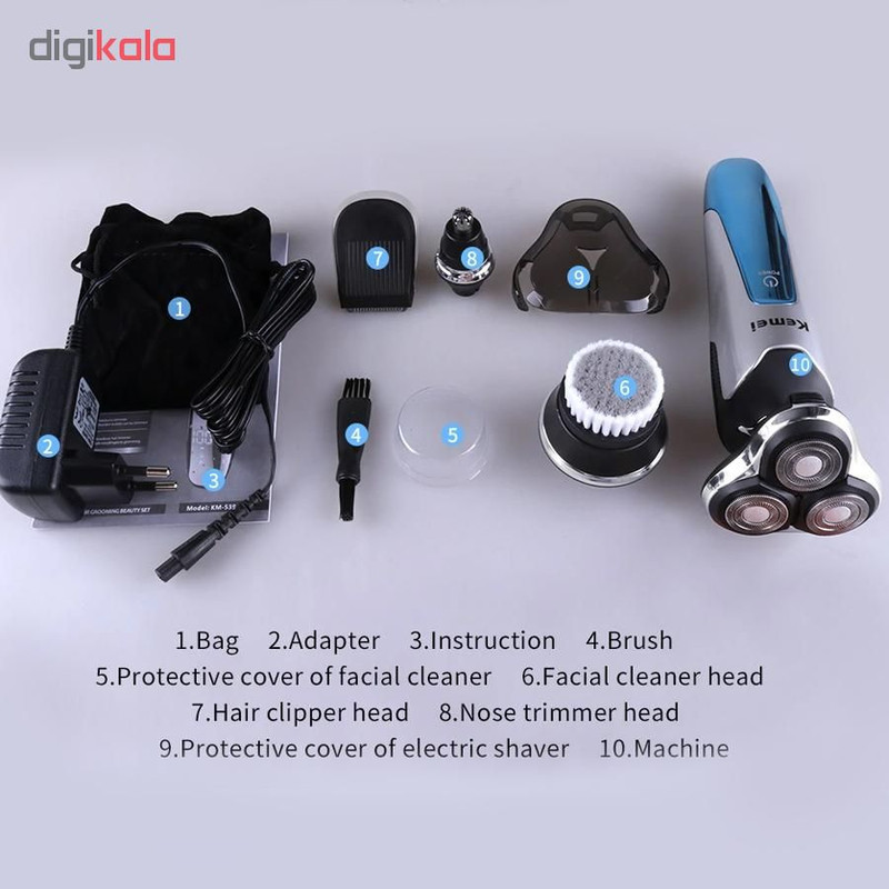 ماشین اصلاح موی صورت کیمی مدل km-5390 ماشین اصلاح موی صورت کیمی مدل km-5390