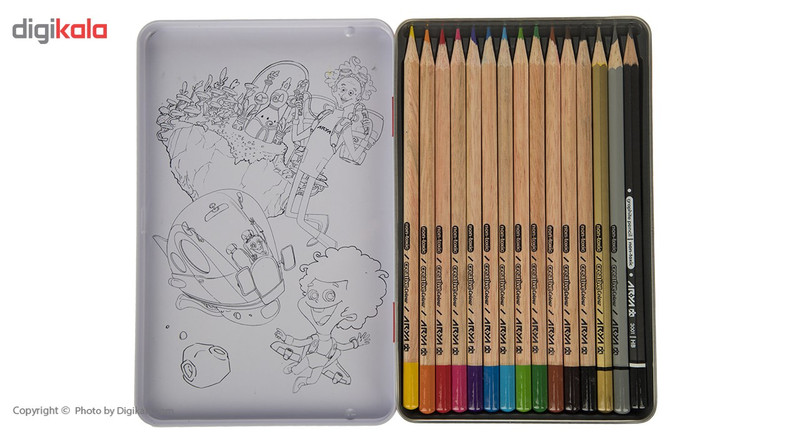 مداد رنگی 12 + 3 رنگ آریا مدل 3021