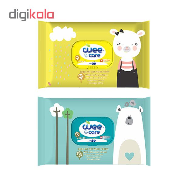 دستمال مرطوب کودک وی کر مدل Wet Wipes مجموعه 2 عددی