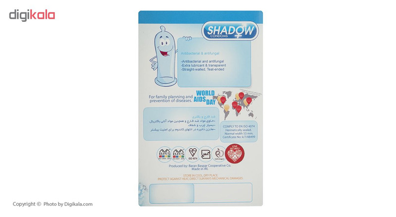 کاندوم شادو مدل Antibacterial بسته 12 عددی
