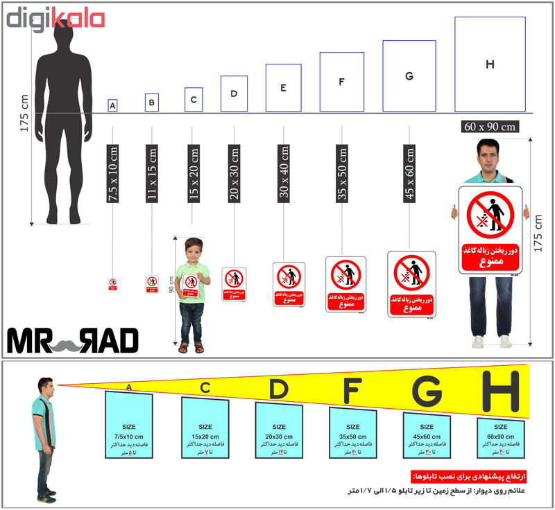 تابلو بازدارنده مستر راد طرح دور ریختن زباله کاغذ ممنوع کد THR056