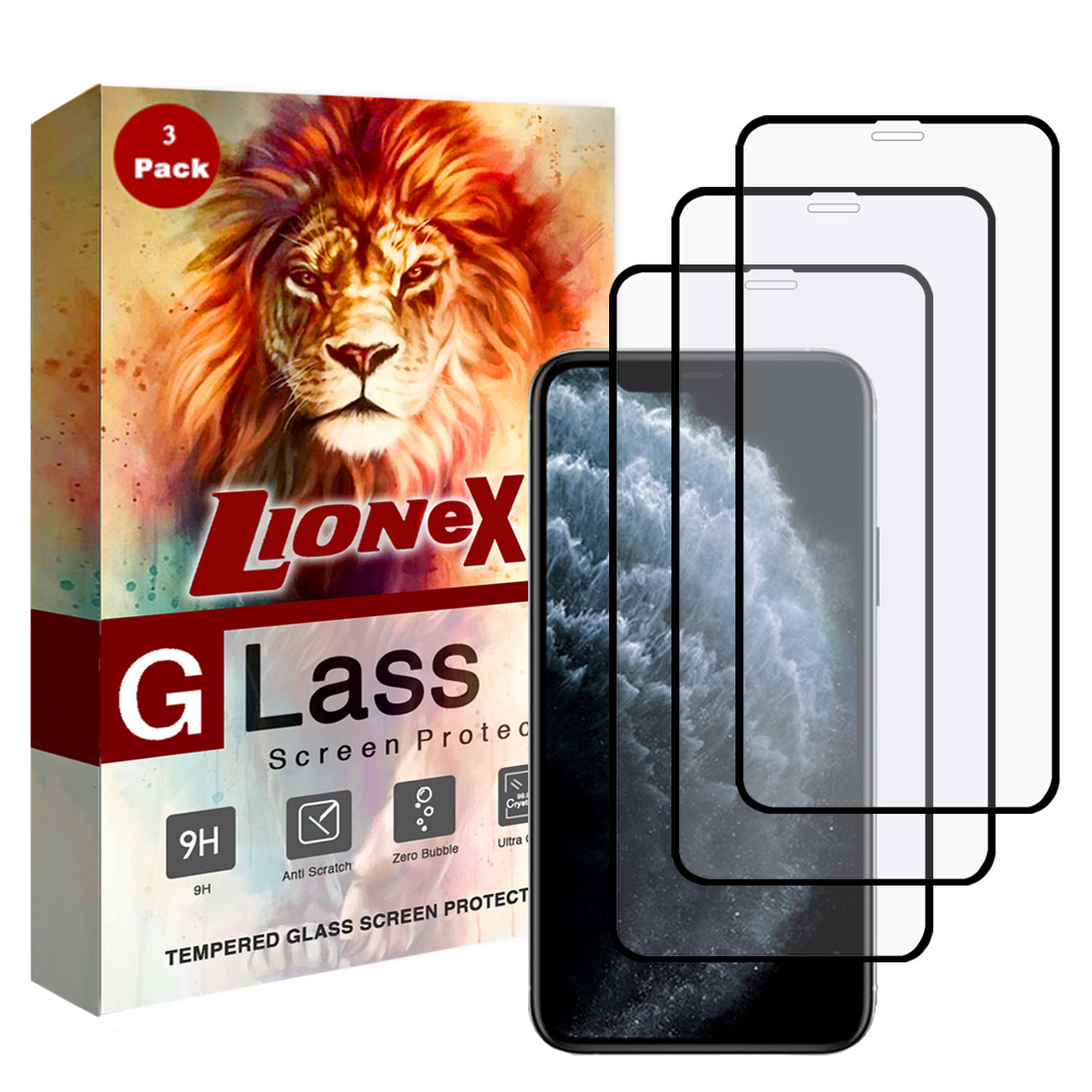 محافظ صفحه نمایش مات لایونکس مدل MSP مناسب برای گوشی موبایل اپل iPhone 11 Pro بسته سه عددی