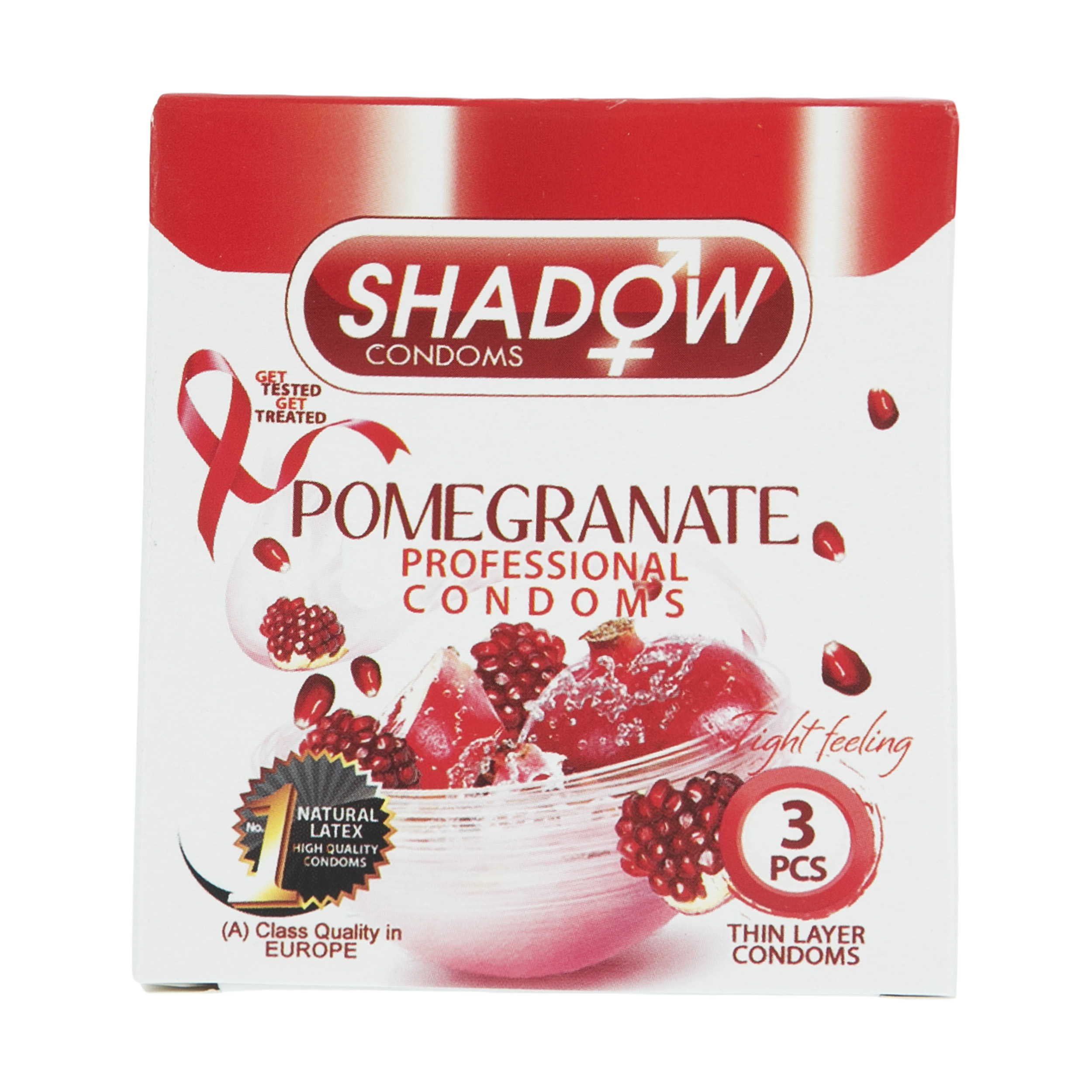 کاندوم شادو مدل Pomegranate بسته 3 عددی