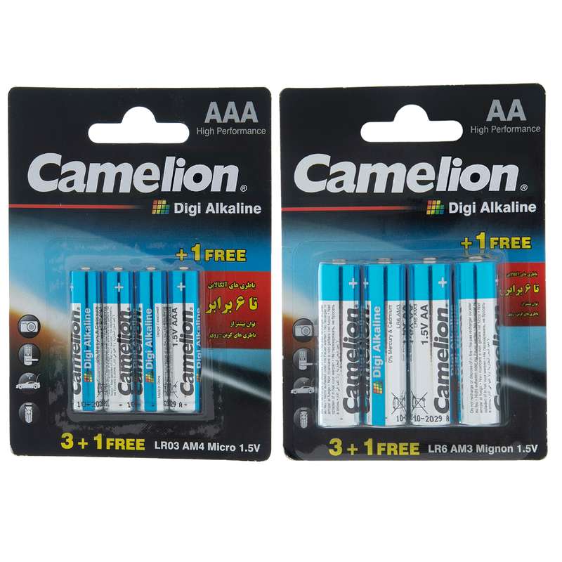 باتری قلمی و نیم‌قلمی کملیون مدل Digi Alkaline New-Design بسته 8 عددی
