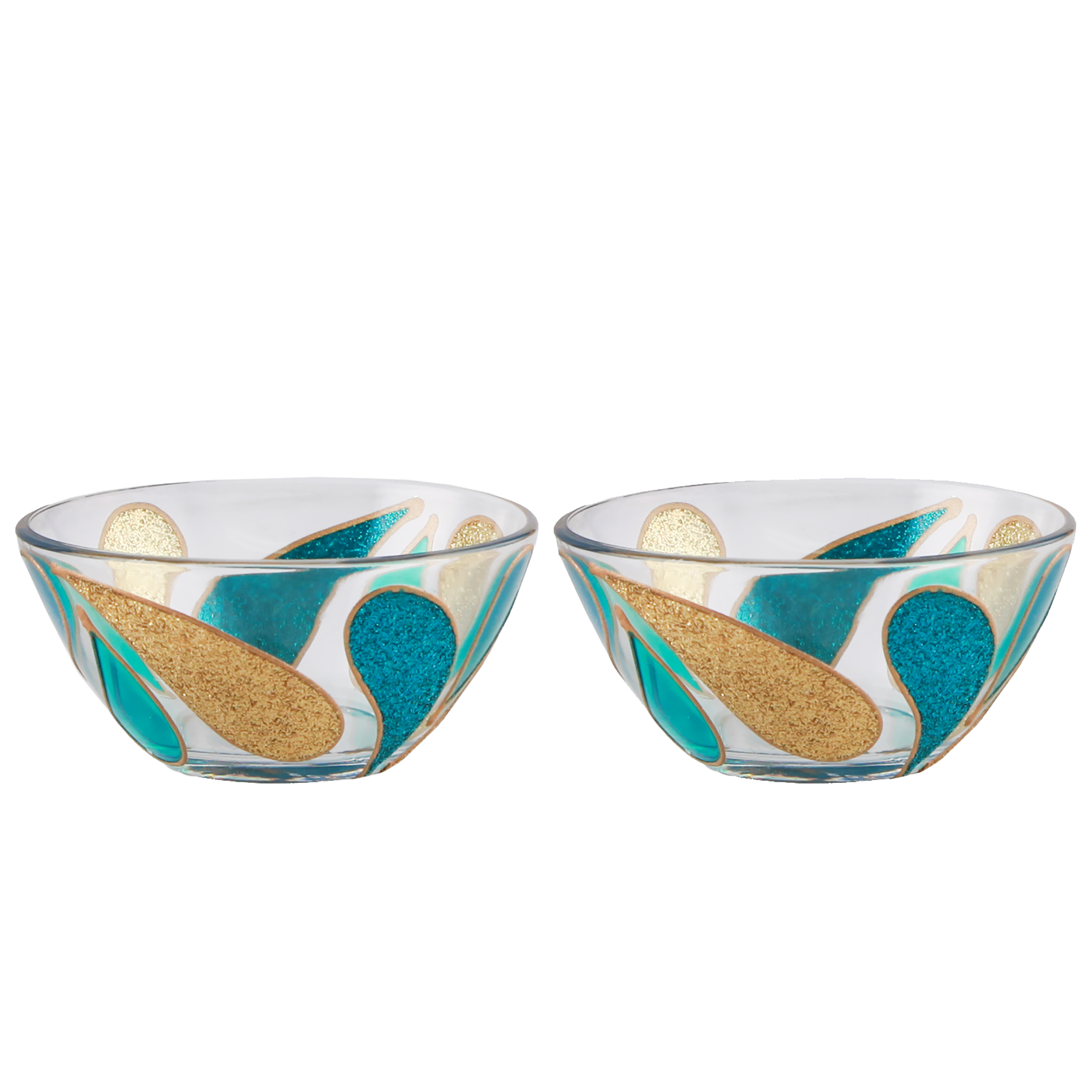 کاسه شیشه ای طرح اشک کد 134125 مجموعه 2 عددی