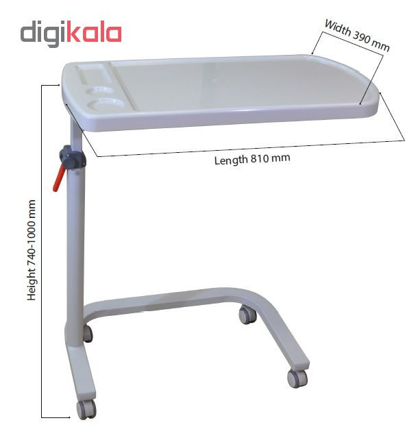 میز کنار تخت بیمارستانی پیاوار مدل T400