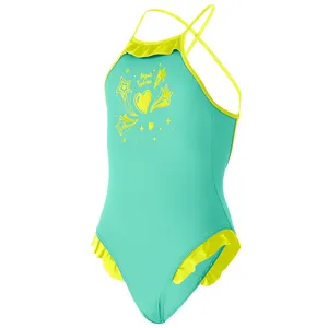 مایو دخترانه آکوا اسفیر مدل Liloo Bright Green Yellow