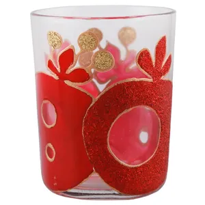 لیوان شیشه ای طرح انار کد 134133
