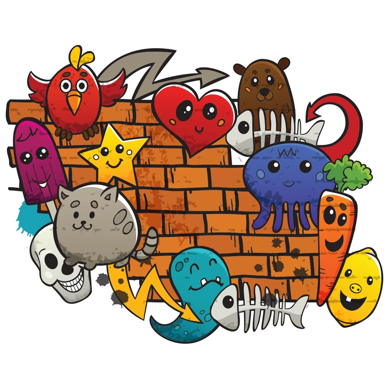 استیکر دیواری ژیوار مدل graffiti 2