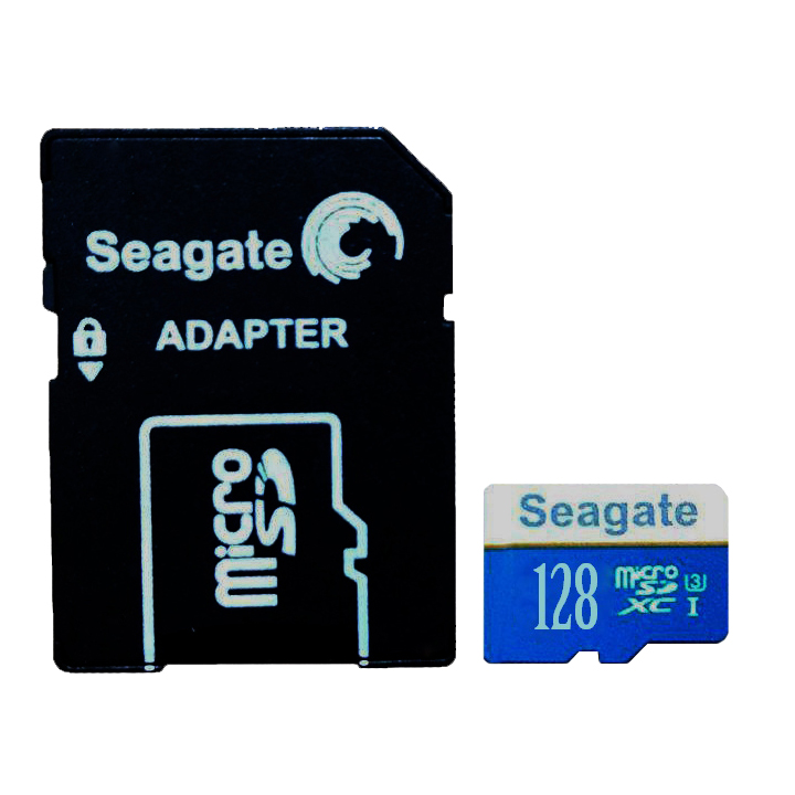کارت حافظه‌ microSDXC سیگیت مدل HTT کلاس 10 استاندارد UHS-I U3 سرعت 100MBps ظرفیت 128 گیگابایت به همراه آداپتور SD