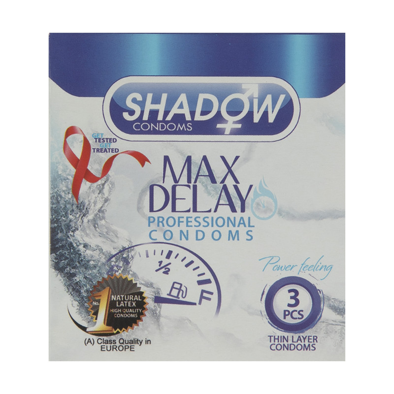 کاندوم تاخیری شادو مدل Max Delay بسته 3 عددی کاندوم تاخیری شادو مدل Max Delay بسته 3 عددی