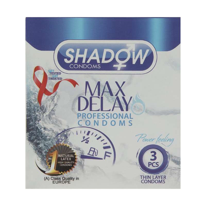 کاندوم تاخیری شادو مدل Max Delay بسته 3 عددی کاندوم تاخیری شادو مدل Max Delay بسته 3 عددی