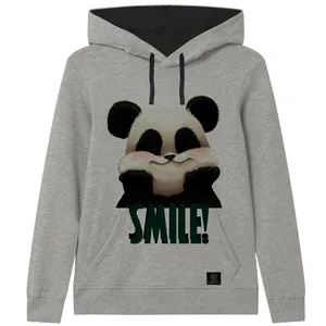 هودی دخترانه 27 مدل پاندا کد J55 رنگ طوسی