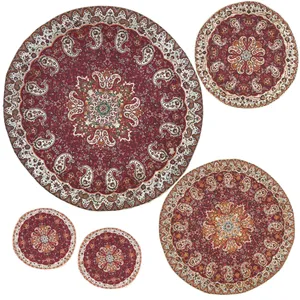 ست 5 تکه رومیزی ترمه مدل نسترن کد ZRSH5-5GRD