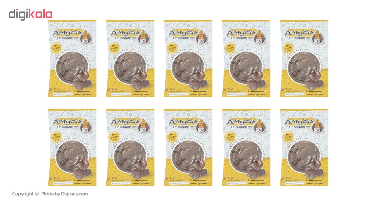 کره بادام زمینی شکلاتی دکتر بادام بسته 10 عددی