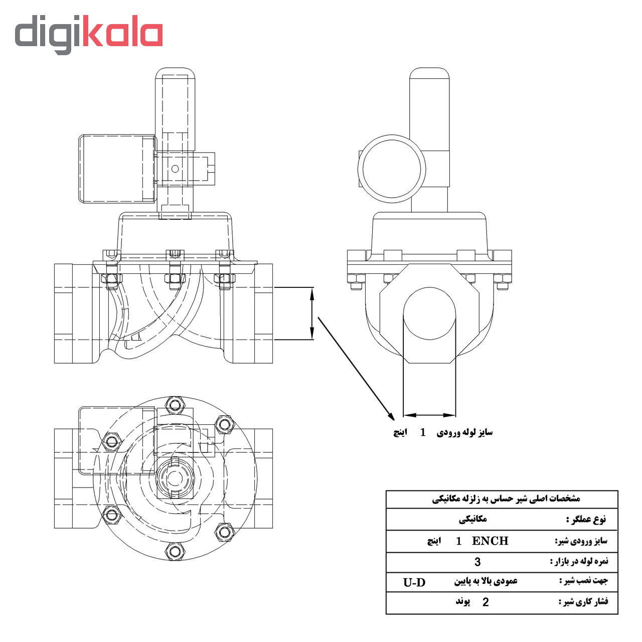دستگاه قطع کن اتوماتیک جریان گاز زلزله طنین توسعه پارس مدل UD1E2P