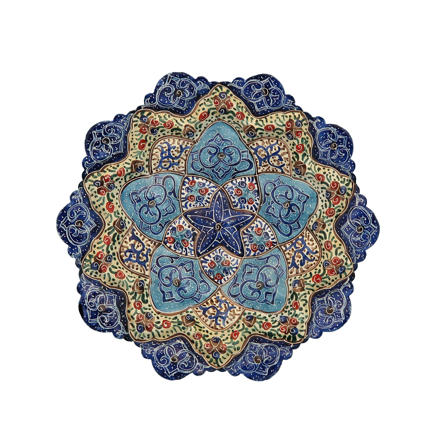 بشقاب میناکاری مسی کد BMkh16-b