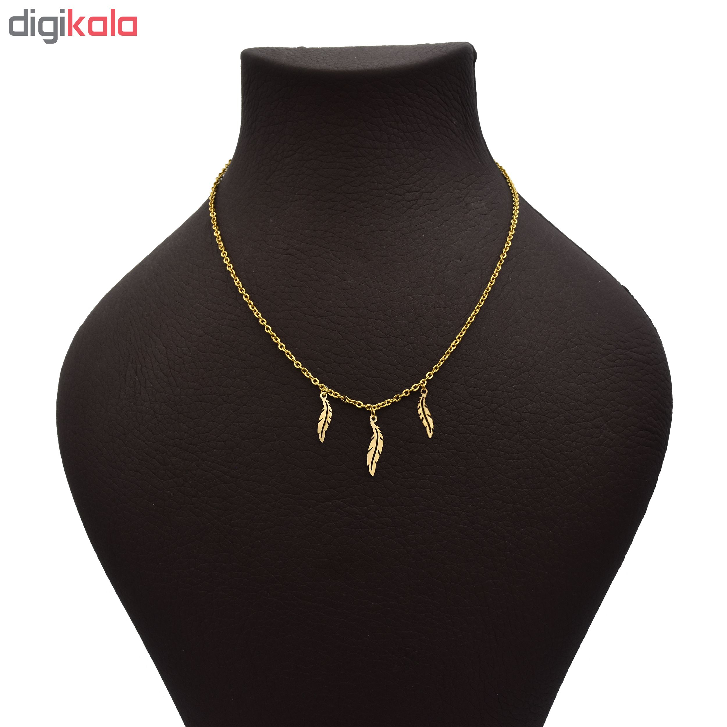 گردنبند طلا 18 عیار زنانه آمانژ طرح برگ کد 431D2884
