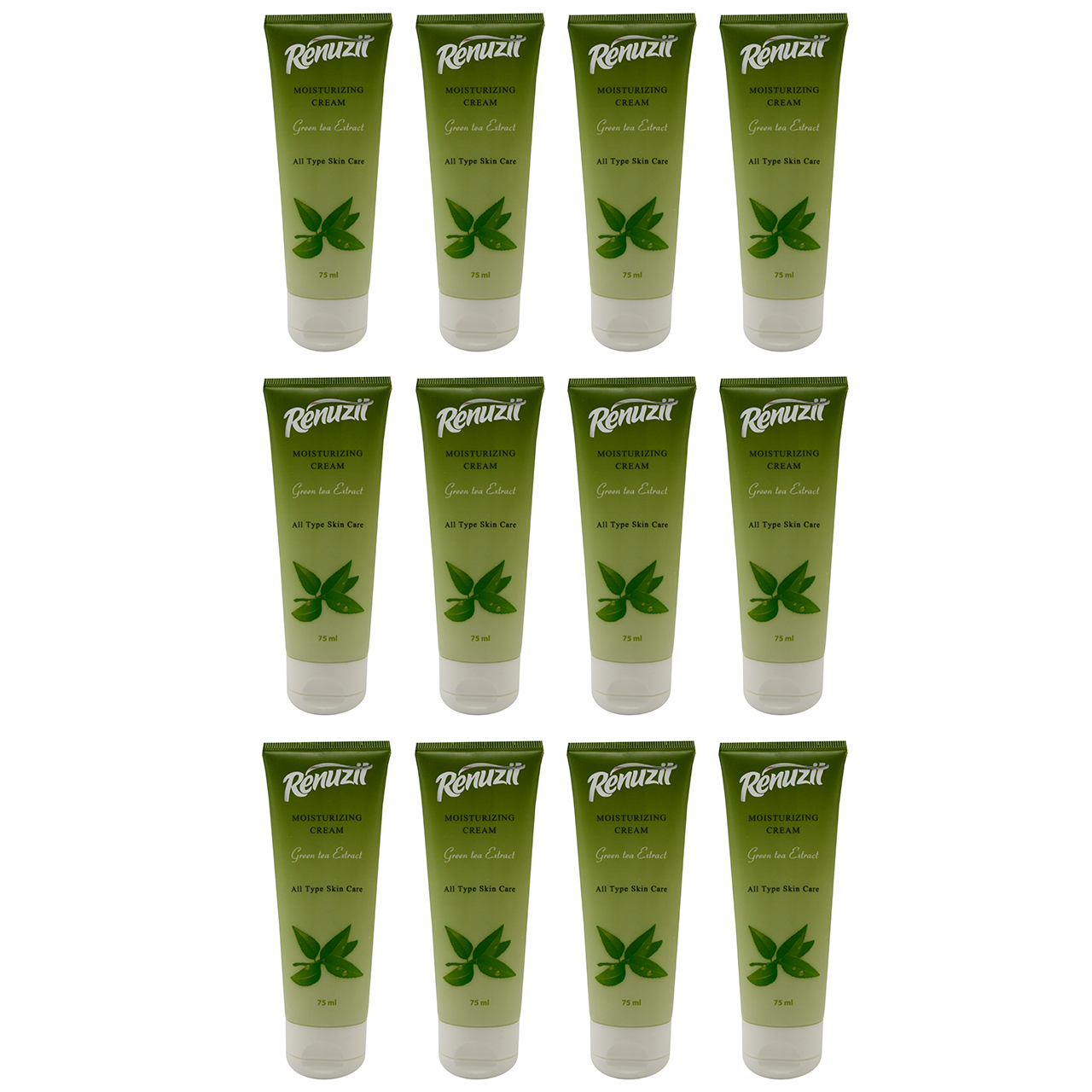کرم مرطوب کننده رینو زیت مدل Green Tea حجم 75 میلی لیتر مجموعه 12 عددی