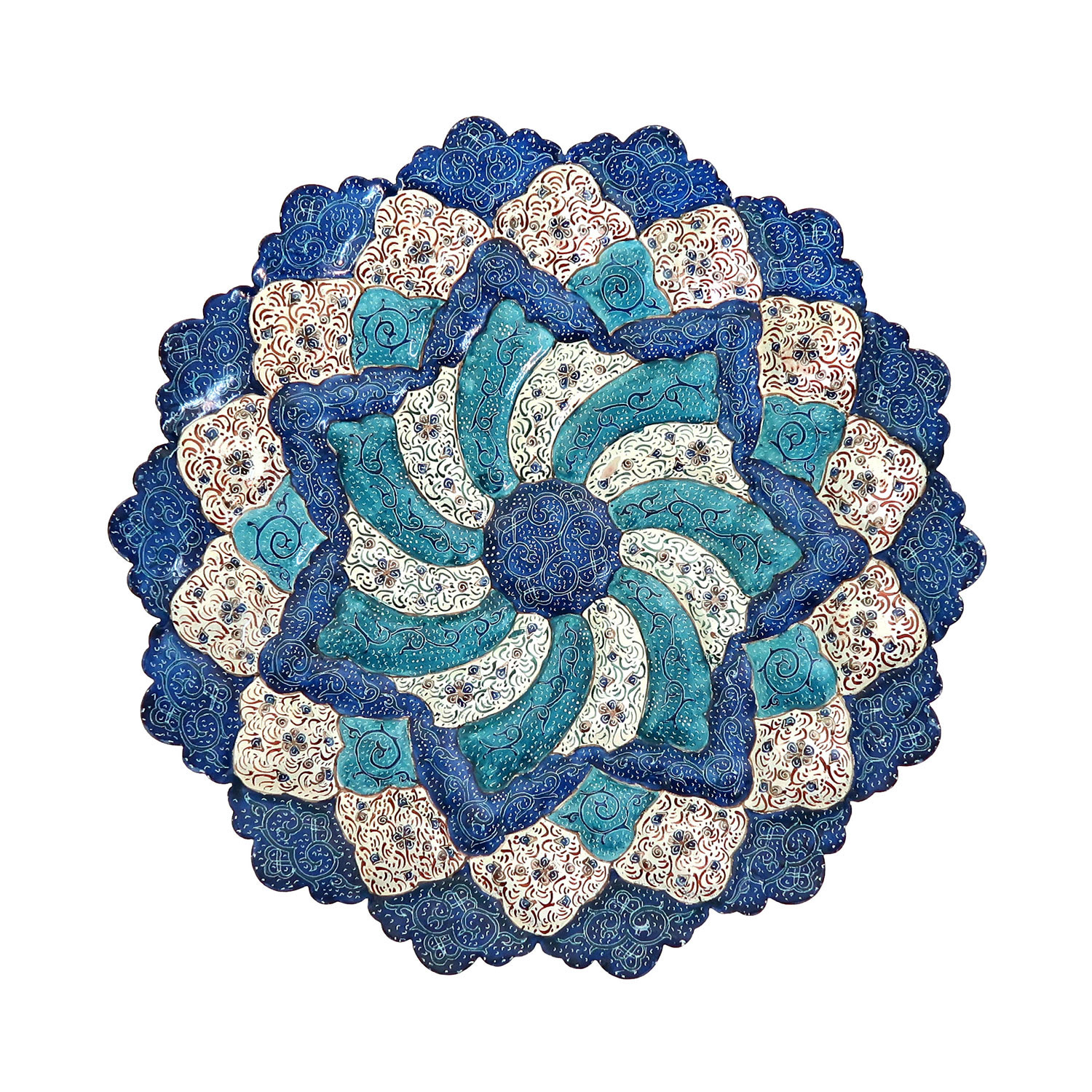 بشقاب میناکاری مسی کد BMkh30-b