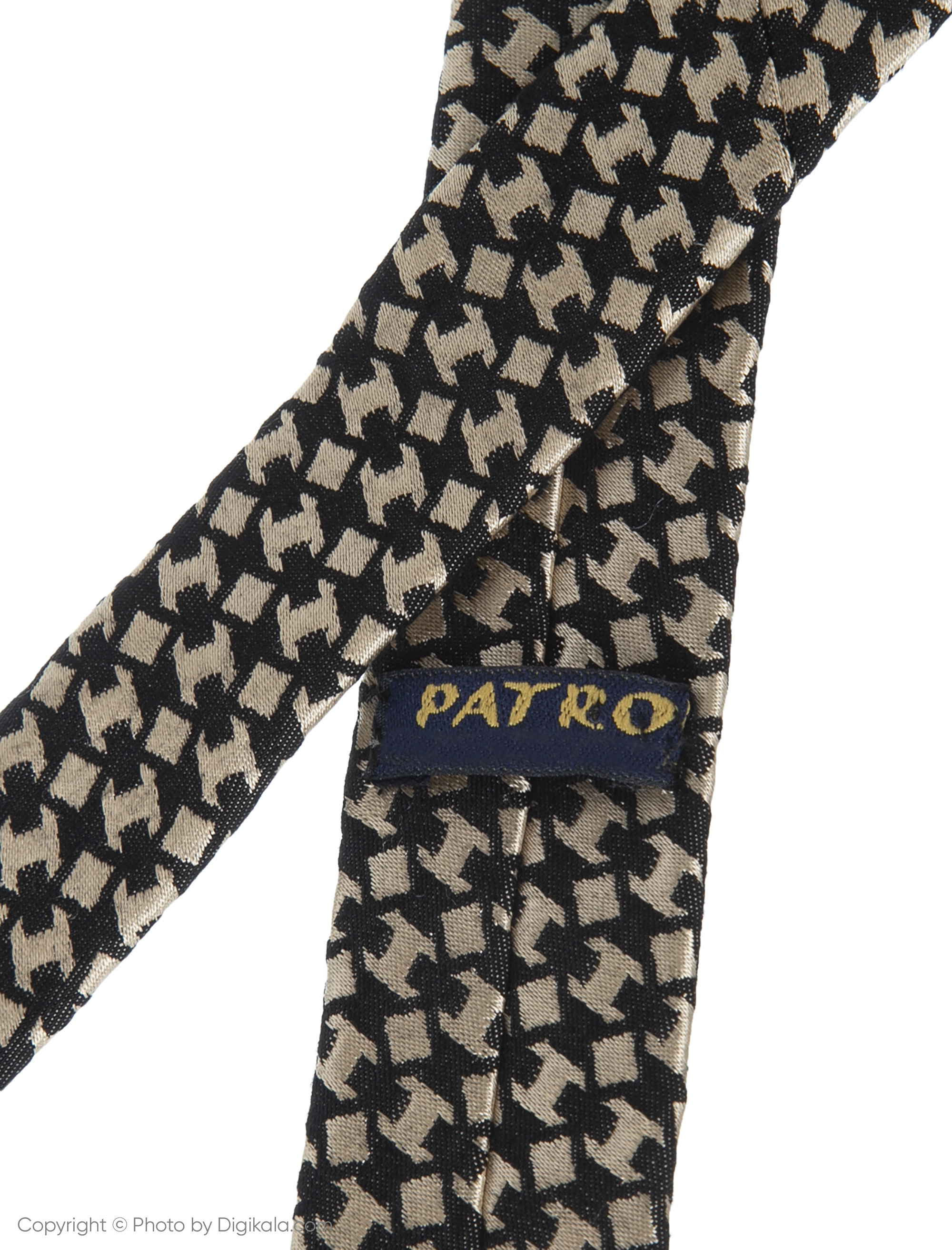 کراوات پاترون مدل TGCA3 - مشکی طلایی - 5