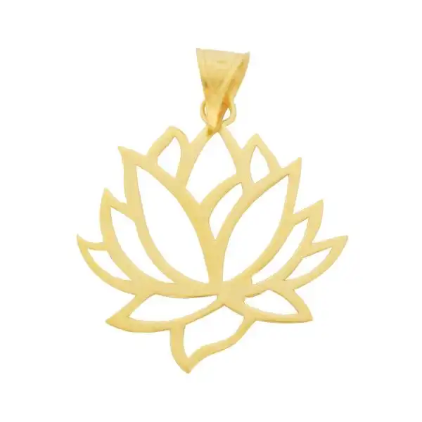 آویز گردنبند طلا 18 عیار زنانه طرح نیلوفر آبی کد UN078