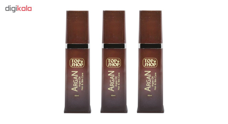 روغن بدن و مو تاپ شاپ مدل Argan Oil حجم 60 میلی لیتر مجموعه 3 عددی