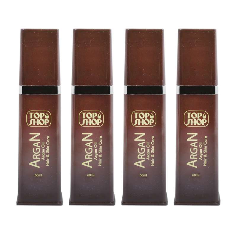 روغن بدن و مو تاپ شاپ مدل Argan Oil حجم 60 میلی لیتر مجموعه 4 عددی