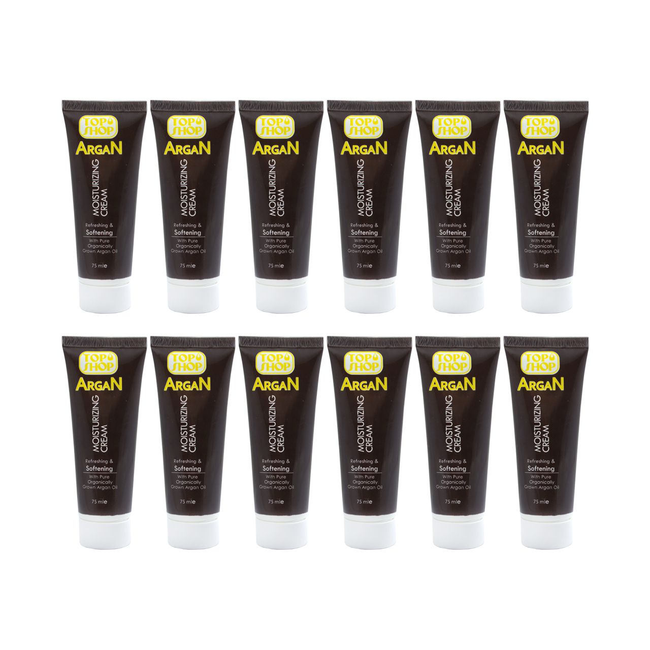 کرم مرطوب کننده تاپ شاپ مدل Argan Oil حجم 75 میلی لیتر مجموعه 12 عددی
