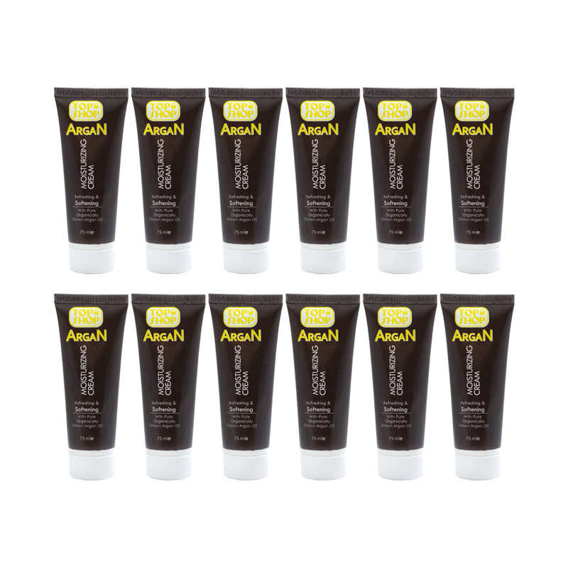 کرم مرطوب کننده تاپ شاپ مدل Argan Oil حجم 75 میلی لیتر مجموعه 12 عددی