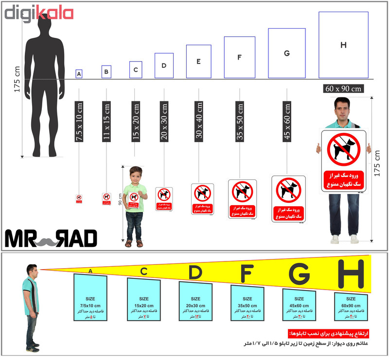تابلو بازدارنده مستر راد طرح ورود سگ غیر از سگ نگهبان ممنوع کد THR265