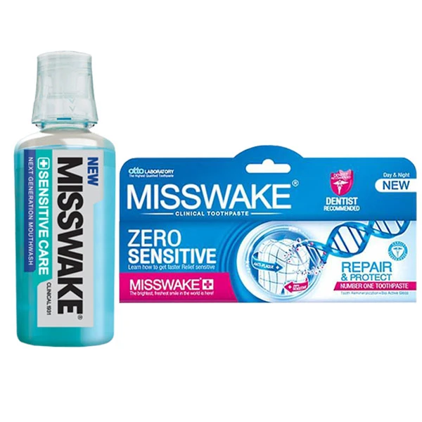 خمیر دندان میسویک مدل Zero Sensitive حجم 100 میلی لیتر به همراه دهان شویه مدل SENSITIVE CARE حجم 400 میلی لیتر