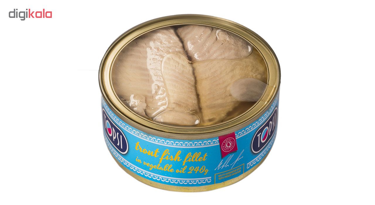 کنسرو ماهی قزل آلا در روغن تاپسی 240 گرمی