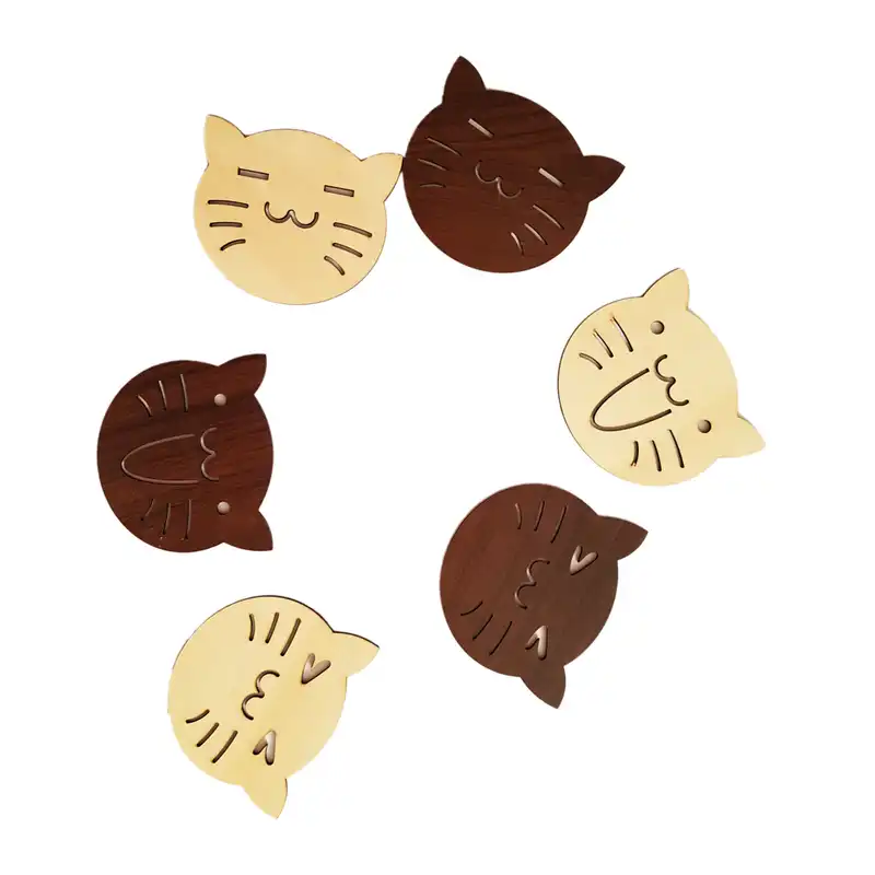 زیرلیوانی طرح گربه مجموعه 6 عددی