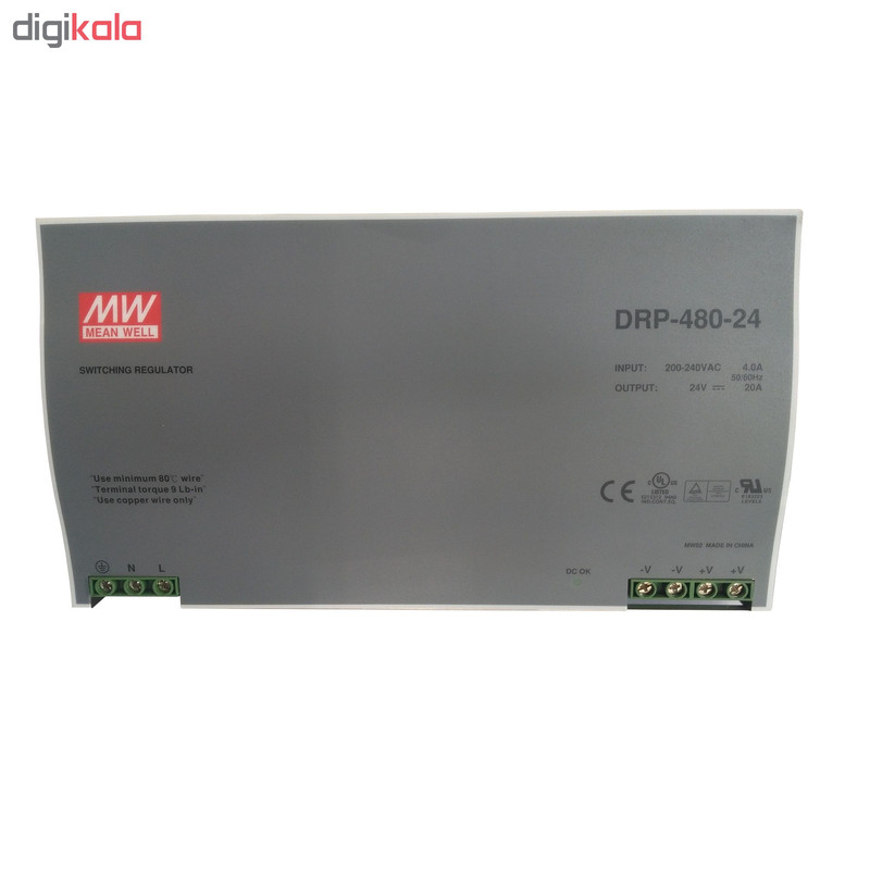 منبع تغذیه سوئیچینگ اتوماسیون صنعتی مینول مدل DRP-480-24 منبع تغذیه سوئیچینگ اتوماسیون صنعتی مینول مدل DRP-480-24