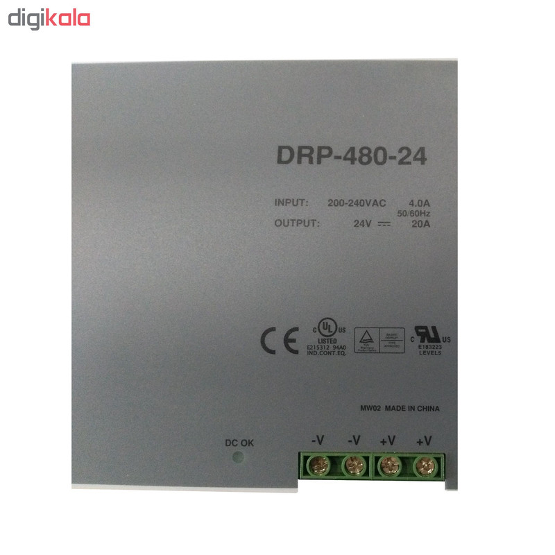 منبع تغذیه سوئیچینگ اتوماسیون صنعتی مینول مدل DRP-480-24 منبع تغذیه سوئیچینگ اتوماسیون صنعتی مینول مدل DRP-480-24