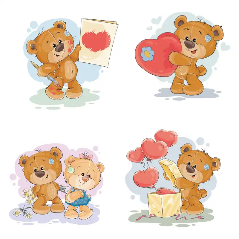 استیکر کلید و پریز طرح خرسهای مهربان کد 149 مجموعه 4 عددی