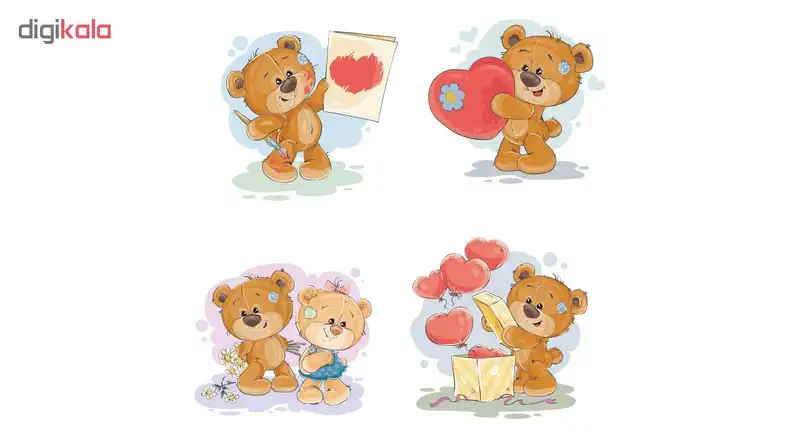 استیکر کلید و پریز طرح خرسهای مهربان کد 149 مجموعه 4 عددی